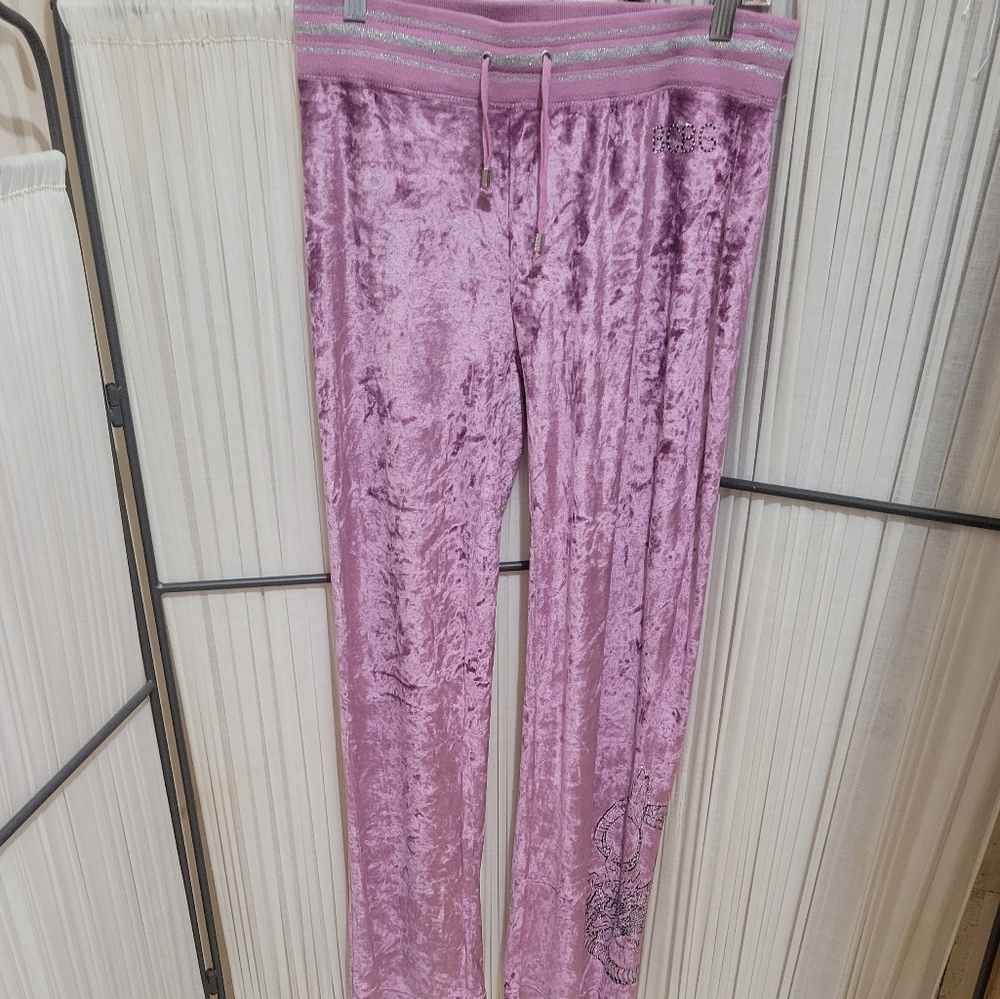 BCBGMAXAZRIA RHINESTONES  VELOUR  TRACK SUIT. - Picture 4 of 13